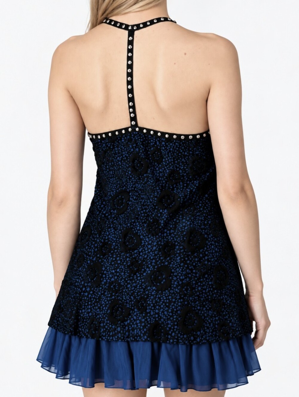 FREE PEOPLE Whimsigoth Fairy Grunge Studded Lace Mini dress Tunic Size 6 - Picture 2 of 6